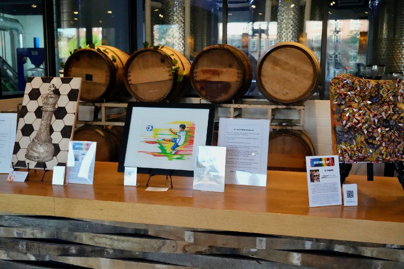 works by Jaimie Konowitz, Cornelia Bixby, and Lu Valena